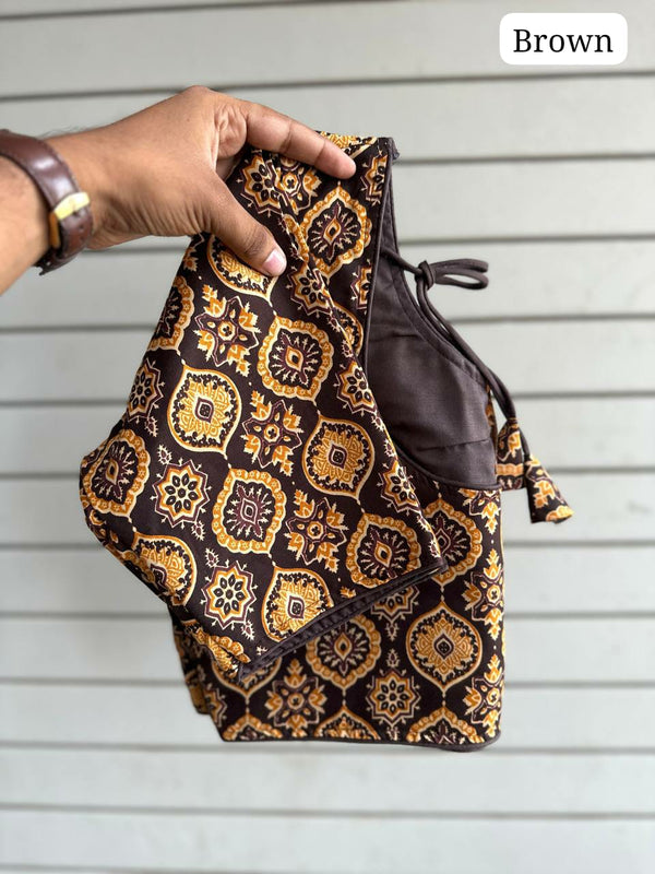 Kalamkari Charm: Cotton Elegance Blouse"