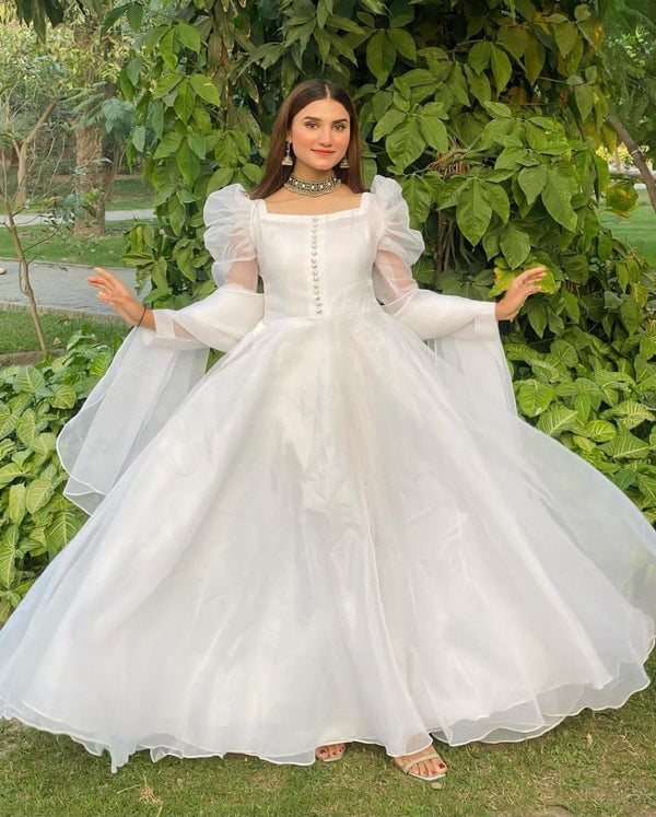 Jimmy choo organza silk Anarkali gown