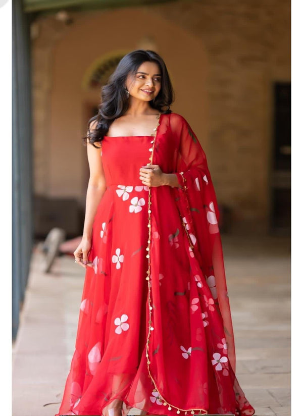 printed Georgette Gown