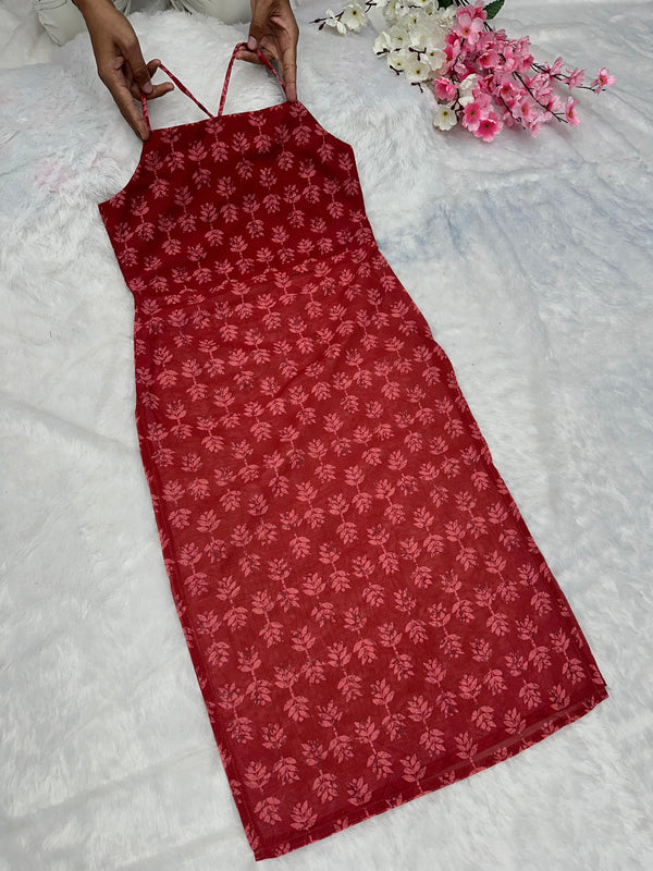 pure Soft Linen Cotton printed Casual wear Kurti