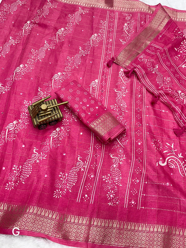 ELEGANT MUSLIN COTTON SAREE - LIGHTWEIGHT, BREATHABLE, AND PERFECT FOR ANY OCCASION