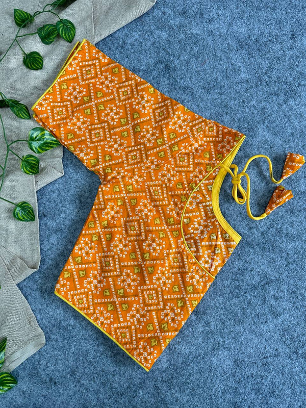 Cotton Natural Print Normal Neck Blouse