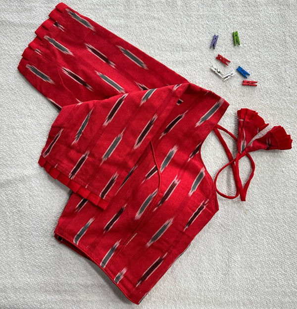 Pure Handloom Ikkat Cotton Blouse