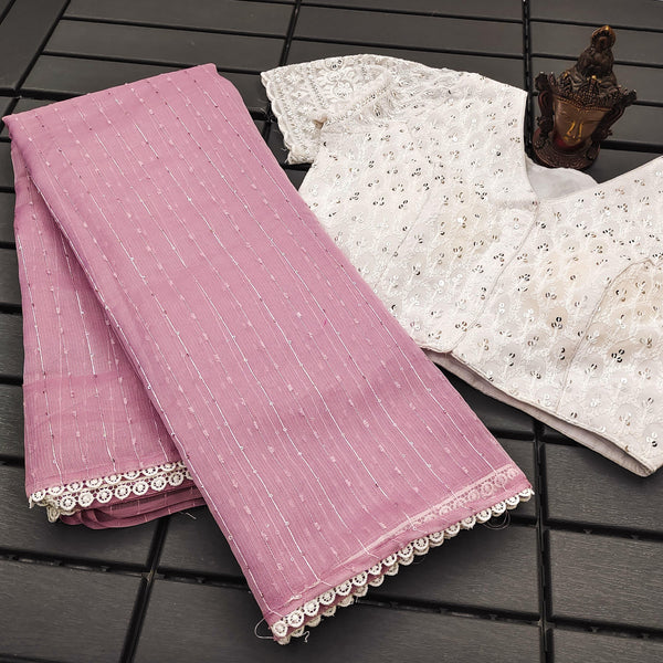 BEAUTIFUL BORDER WITH FANCY FABRIC SAREE