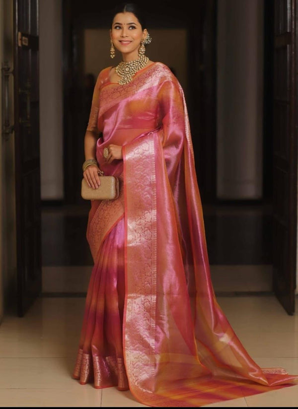 PURE SOFT ORGANZA SILK SAREE