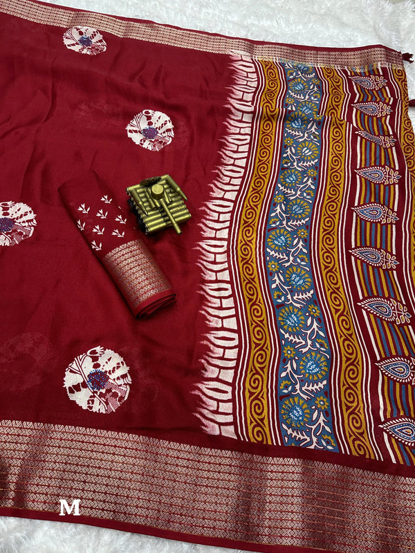 Pure Softness Of Moss Fabric Saree