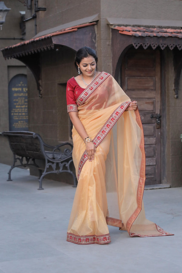 Pure Soft tissue Zari Base Fabric Saree