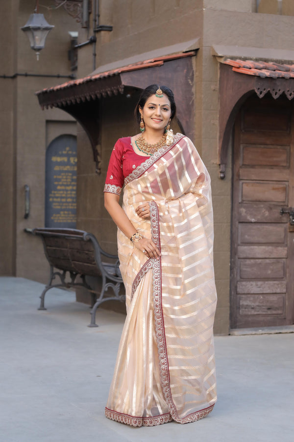 Pure banarasi soft organza silk saree
