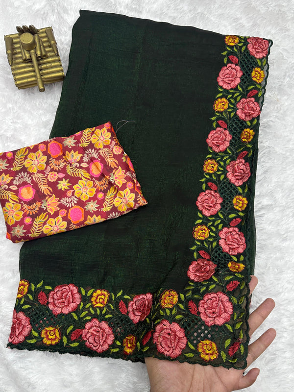 organza crush saree