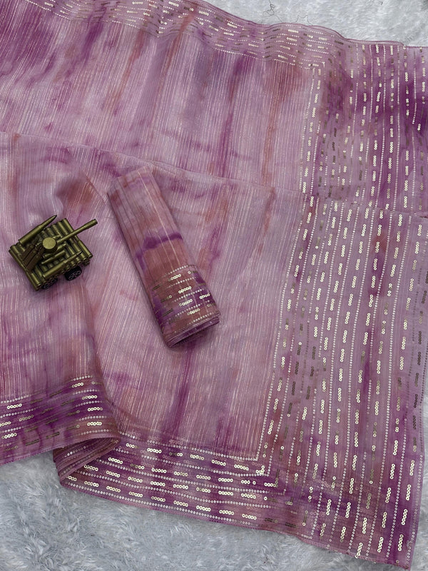 LUXURIOUS PURE SOFT ORGANZA SAREE