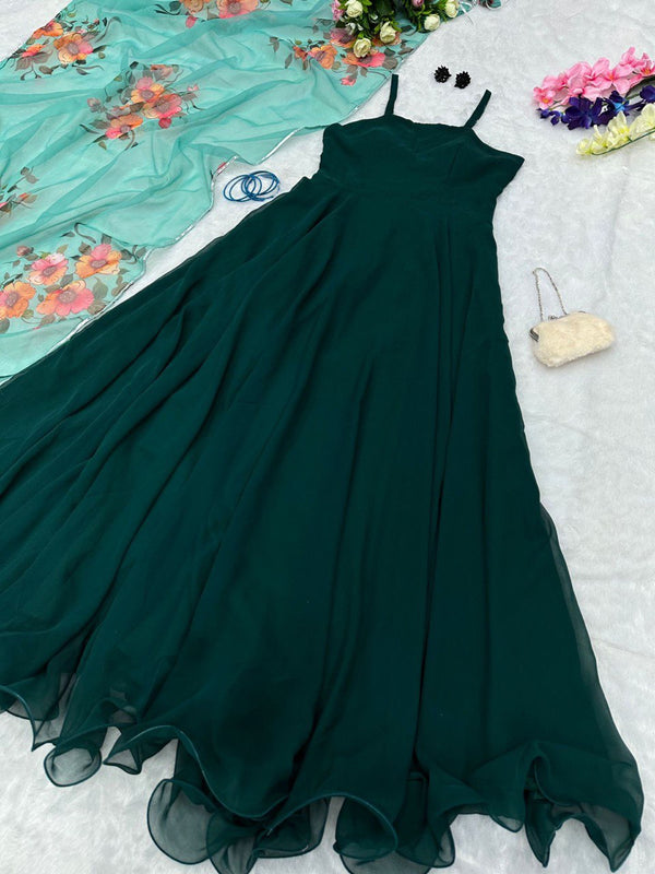 Plain Georgette Gown